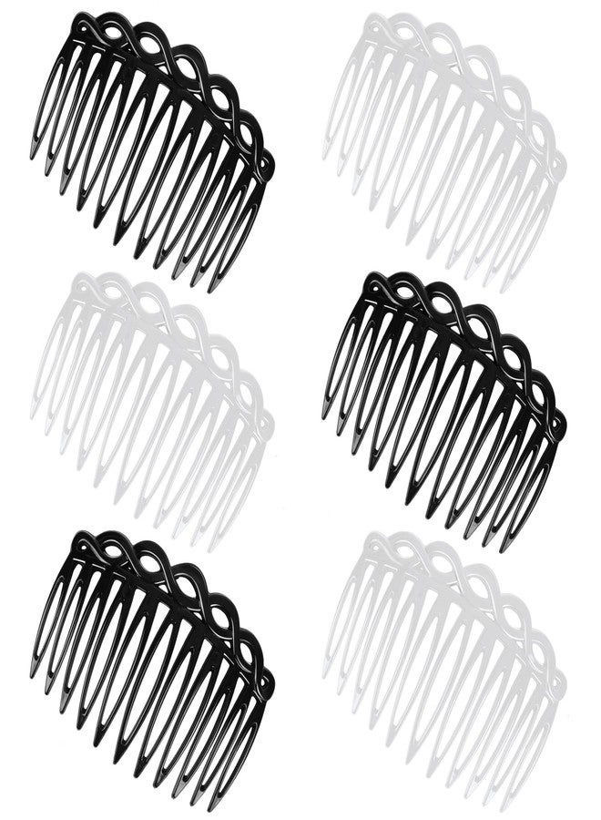 COMNICO 6 Pcs French Hair Side Combs (black,white) - Image 1