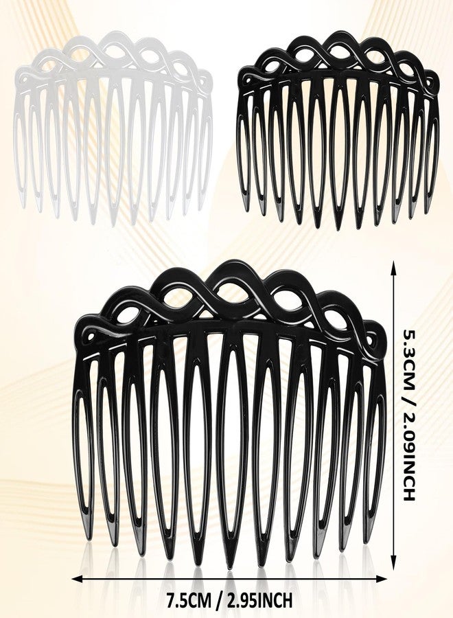 COMNICO 6 Pcs French Hair Side Combs (black,white) - Image 2