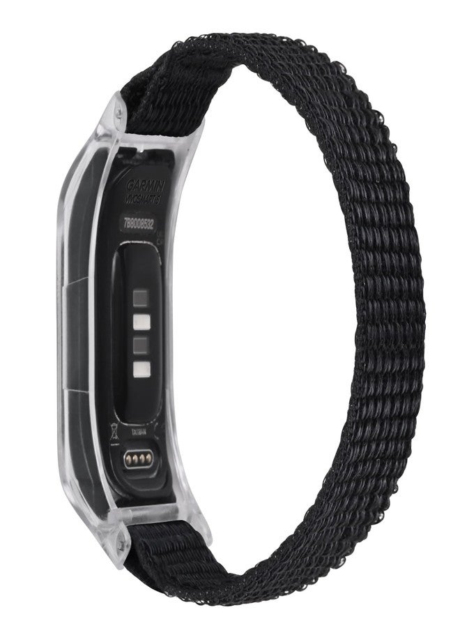 C2D JOY Sport Mesh Nylon Bands Compatible with Garmin Vivosmart 5 tracker Replacement Bands with Black Case-Black - Image 1
