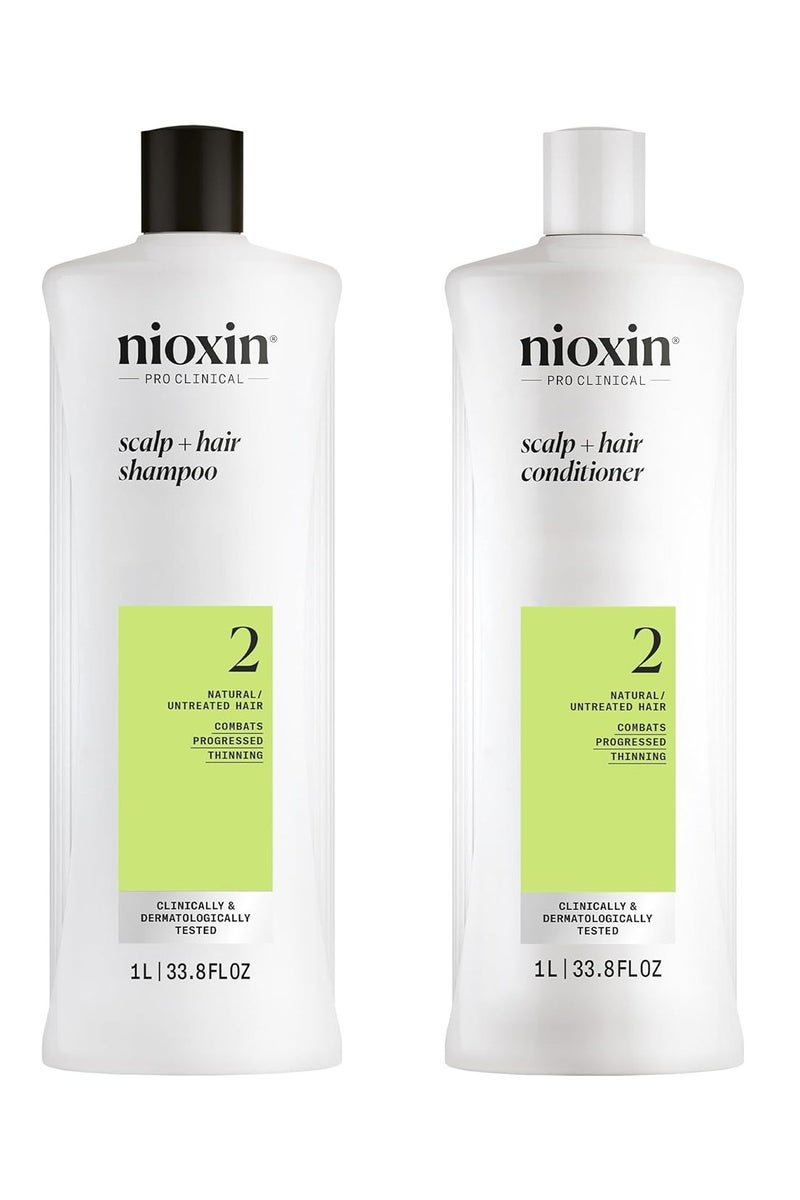 نيوكسين شامبو وبلسم نيوكسين سيستم ٢، مُعبأ مسبقًا، للشعر المُعالج طبيعيًا مع تساقط مُتقدم، ٣٣.٨ أونصة سائلة (قد تختلف العبوة) - Image 1