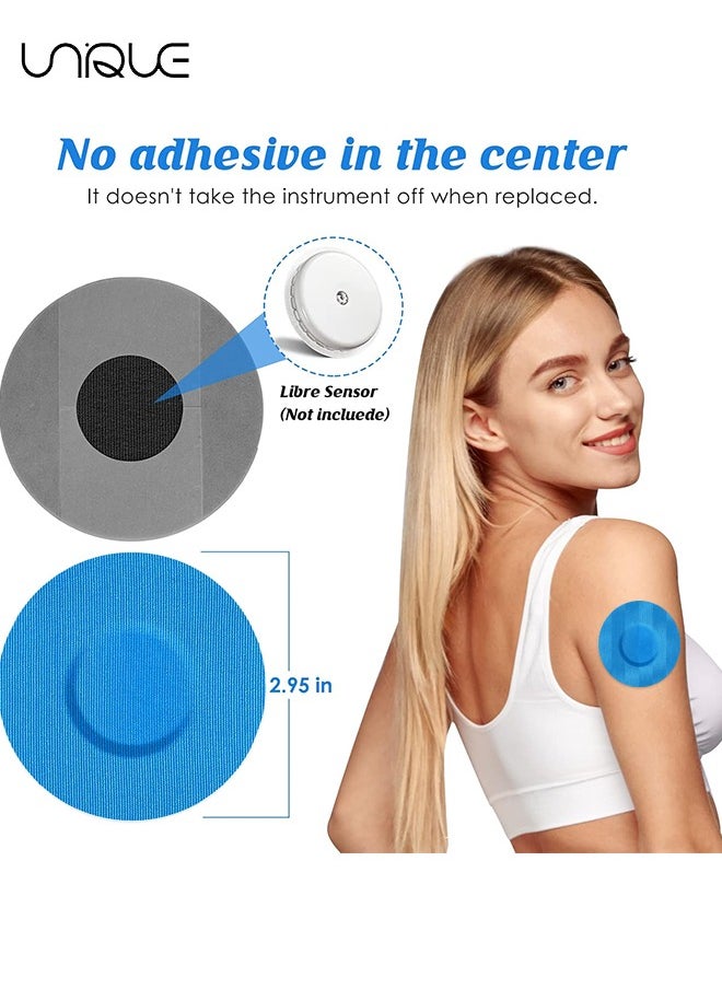 Unique - Freestyle Adhesive Patch, 25 PCS Good for Libre– Enlite – Guardian –Pre-Cut Back Paper Waterproof Libre2/3 Sensor Covers（Blue） - Image 1