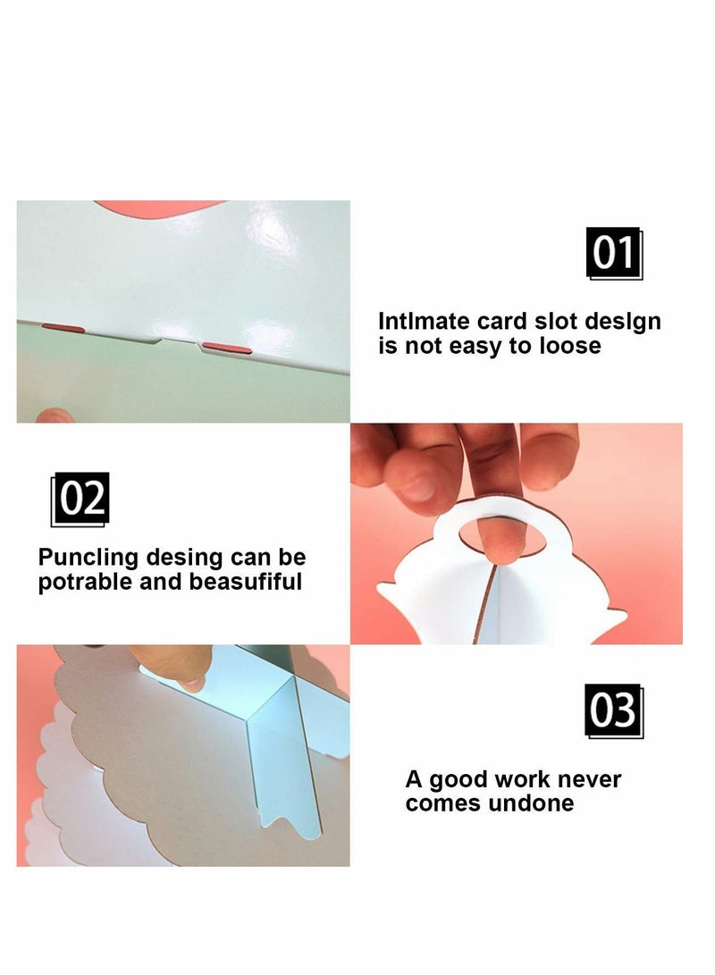 Barakah 3 Tiers Paper Cake Stand Set Sizes Cupcake Stands for Birthday Biodegradable Round Food Stand Display for Afternoon Tea Wedding Party Anniversary Christening Fruit Desserts Display - Image 5