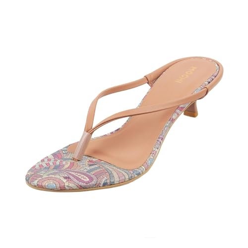 Mochi Women Peach Synthetic Leather Kitten Heel Fashion Sandal UK/6 EU/39 (40-198) - Image 1