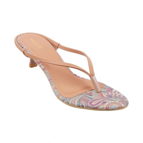 Mochi Women Peach Synthetic Leather Kitten Heel Fashion Sandal UK/6 EU/39 (40-198) - Image 2