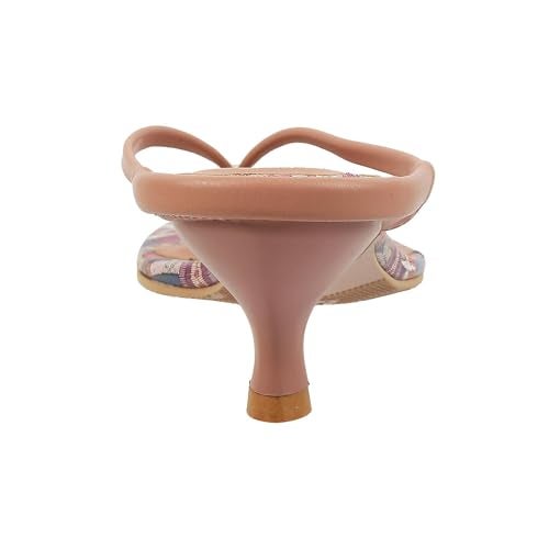 Mochi Women Peach Synthetic Leather Kitten Heel Fashion Sandal UK/6 EU/39 (40-198) - Image 4
