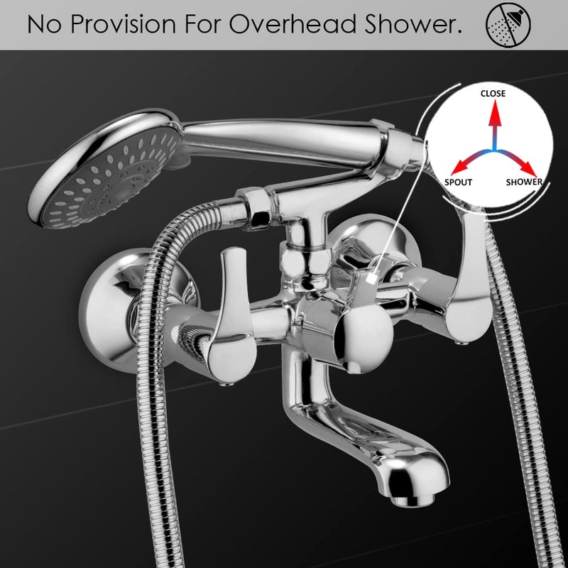 ALTON ESA9295 Brass Wall Mixer With 3Function Hand Shower SS304 Grade 15 Meter Tube and Crutch Chrome Finish - Image 3