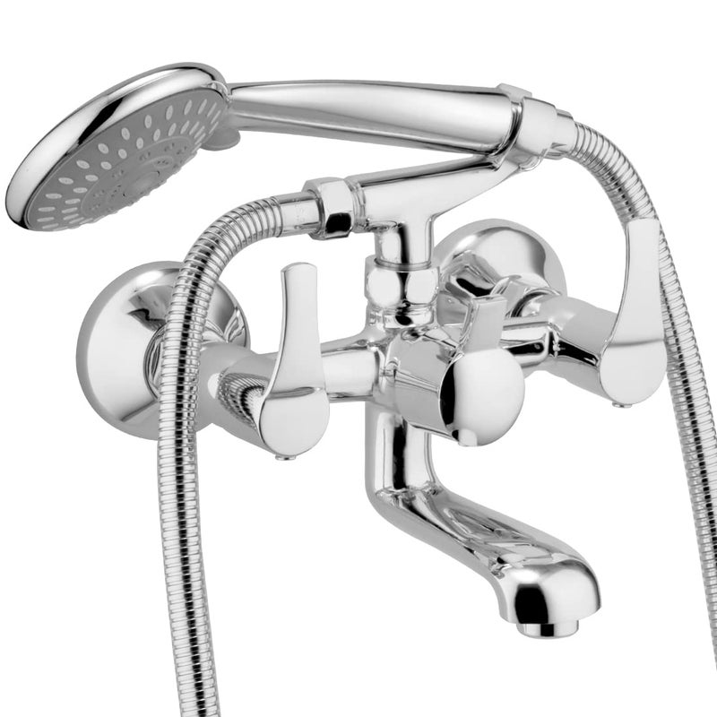 ALTON ESA9295 Brass Wall Mixer With 3Function Hand Shower SS304 Grade 15 Meter Tube and Crutch Chrome Finish - Image 1