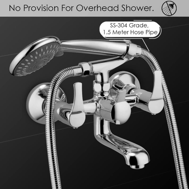 ALTON ESA9295 Brass Wall Mixer With 3Function Hand Shower SS304 Grade 15 Meter Tube and Crutch Chrome Finish - Image 5