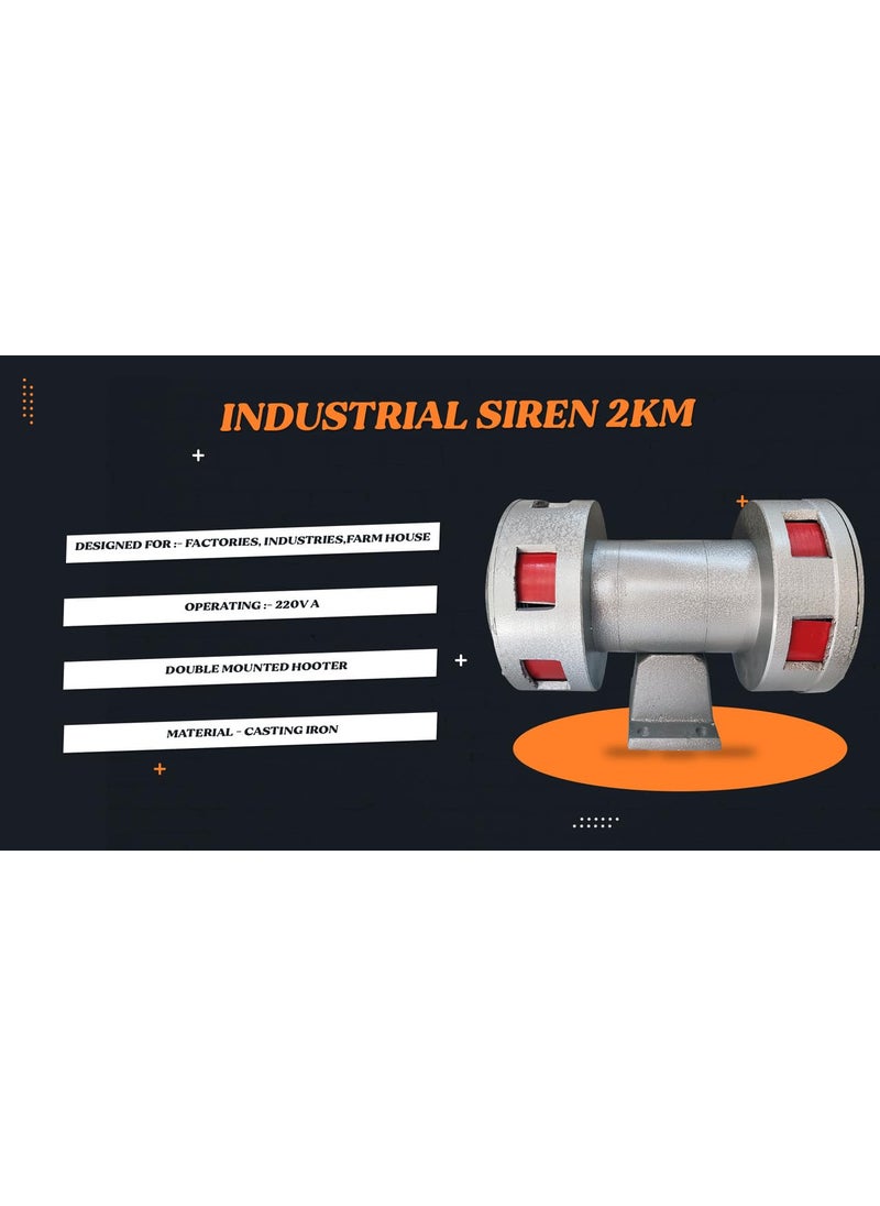 MME MME Industrial Siren Hooter Sound Range 2KM for Schools Factories Industries Heavy Duty Grey  - Image 2