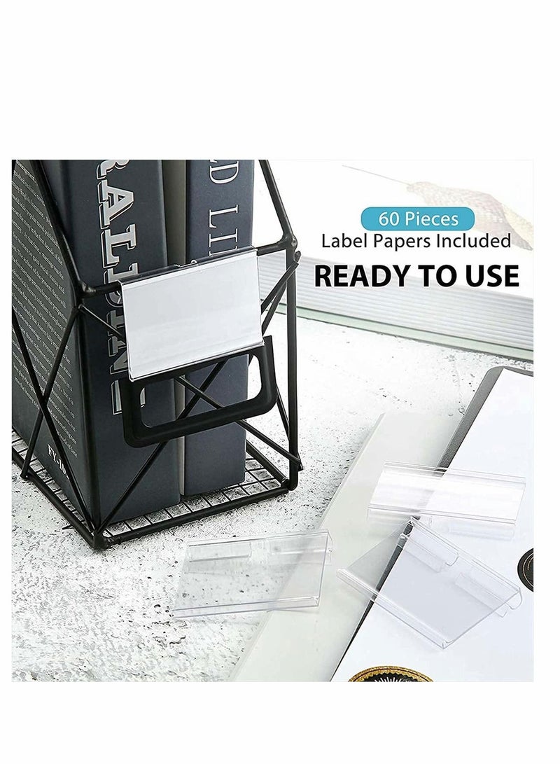 Y&D Plastic Label Holder, Clip on Labels Holders Clear Sign Display Holder Ticket for Classification Mark, Basket Storage Bins 6 x 4.2 cm (100 Pieces) - Image 5