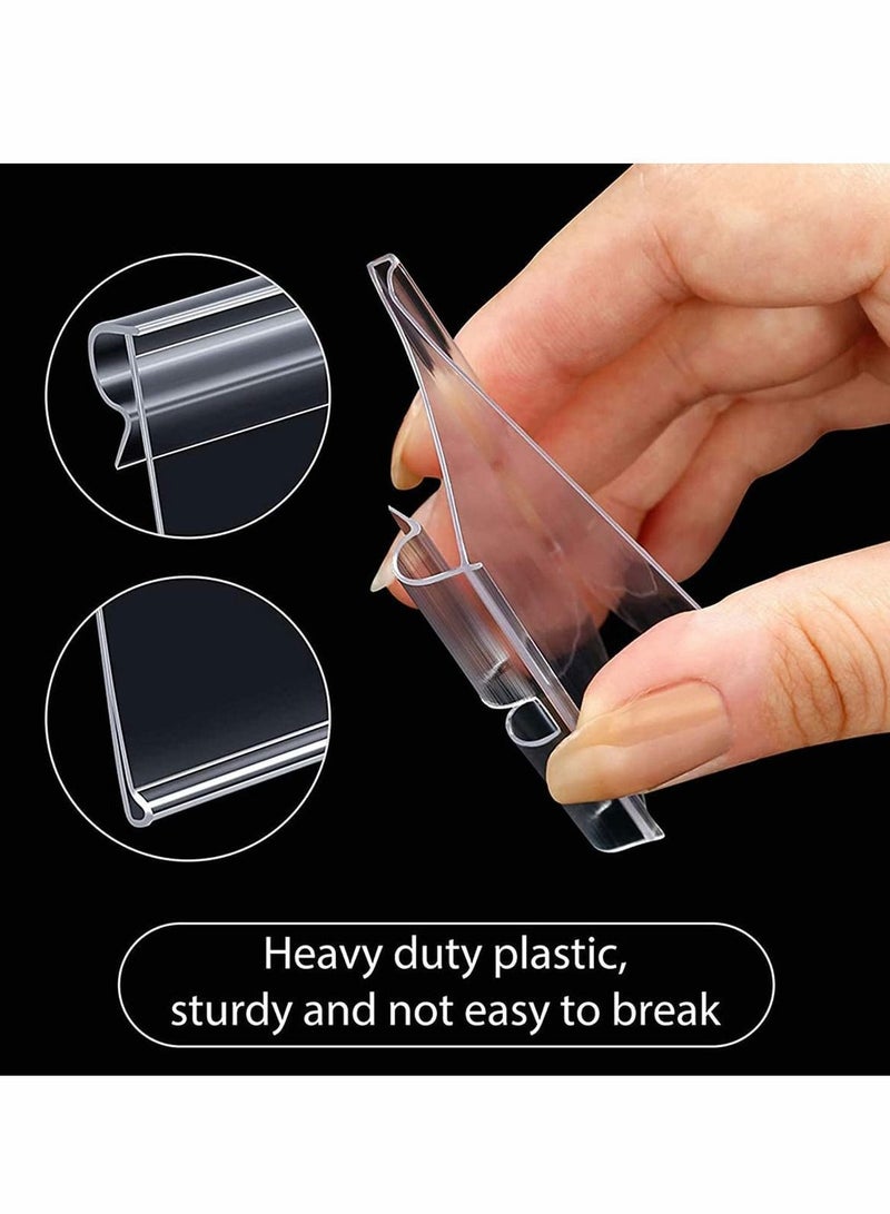 Y&D Plastic Label Holder, Clip on Labels Holders Clear Sign Display Holder Ticket for Classification Mark, Basket Storage Bins 6 x 4.2 cm (100 Pieces) - Image 2