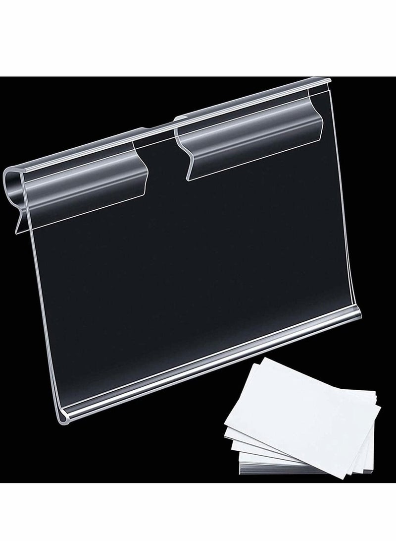 Y&D Plastic Label Holder, Clip on Labels Holders Clear Sign Display Holder Ticket for Classification Mark, Basket Storage Bins 6 x 4.2 cm (100 Pieces) - Image 1