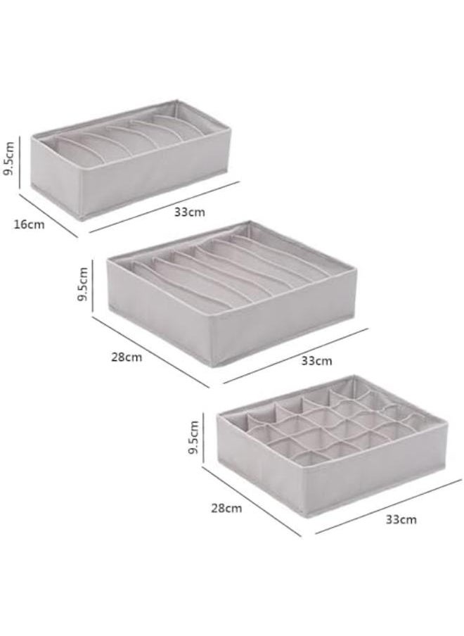Generic Underwear Drawer and Closet Organizer Dresser Drawer Divider Organizer For Underwear Scarf Socks Clothes Washable Foldable Non-Woven Cloth Storage Boxes Grey 4 Pcs  - Image 2