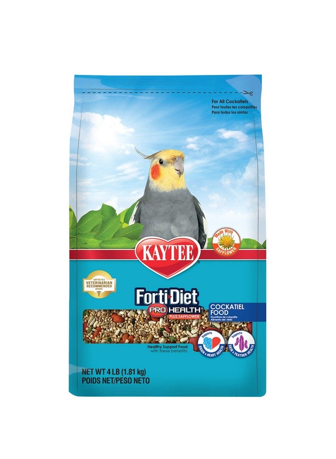 Kaytee Forti-Diet Pro Health Cockatiel Pet Bird Food with Safflower, 4 Pound - Image 1