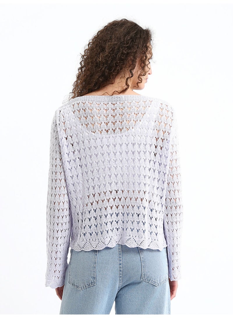 LC WAIKIKI Crew Neck Hole-Knitted Women's Knitwear Sweater - Image 2