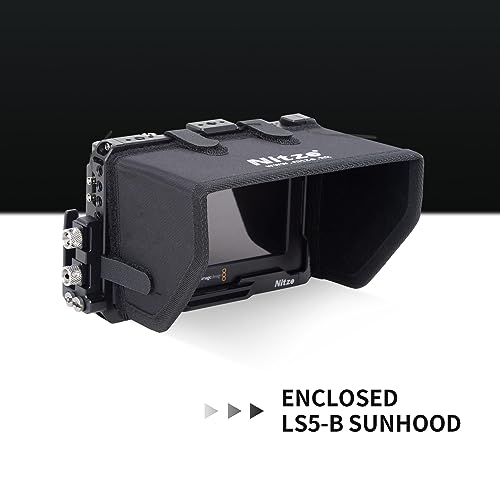 Nitze Cage Kit for Blackmagic Video Assist 5" 12G / 3G, with Sunhood, HDMI and USB-C Cable Clamps - JT-B01B - Image 5