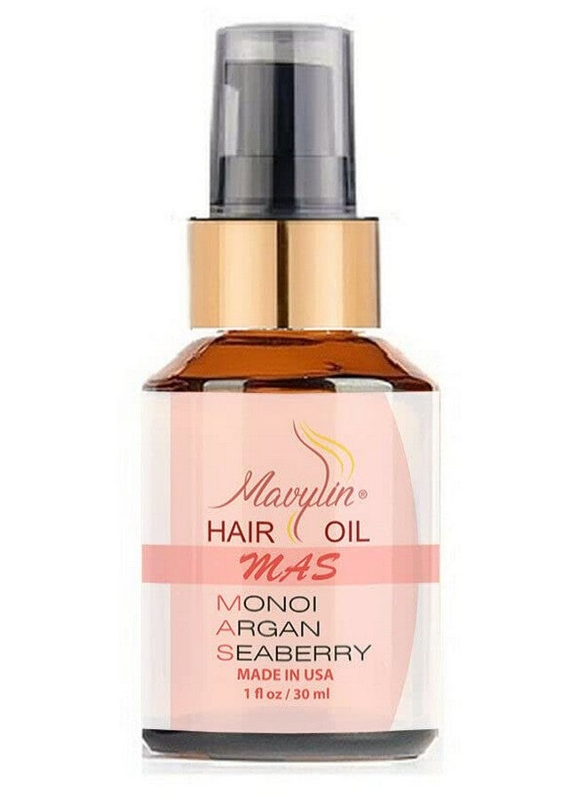 Moroccan Argan Oil Hair Serum With Monoi De Tahiti Heat Protectant Treatment Anti Frizz Styling Product And Hair Straightener For Curly Wavy And Frizzy Hair
