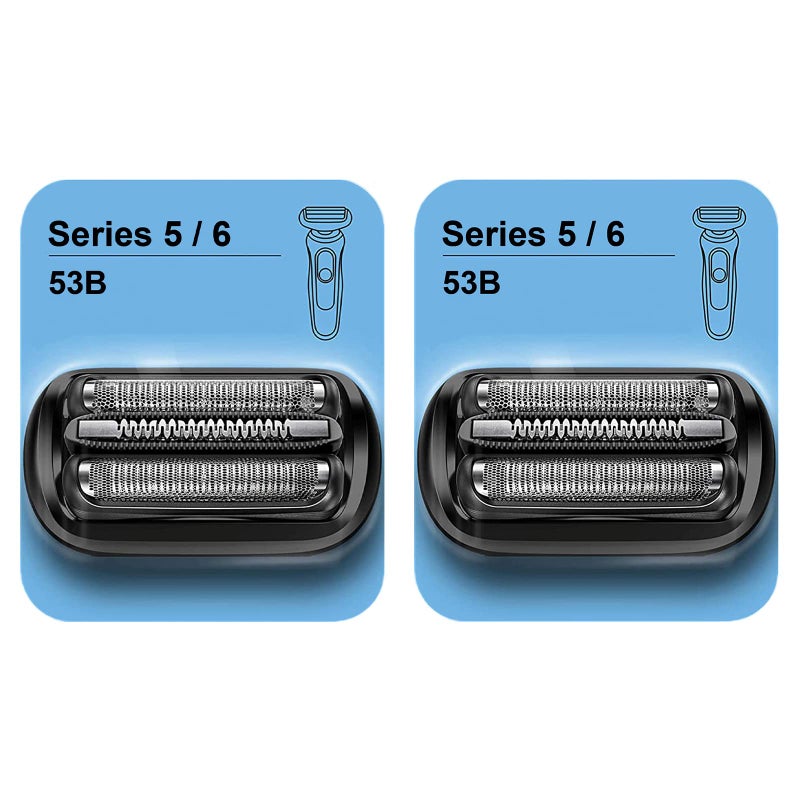 TEEYSO Series 56 53B Replacement Head for Braun Electric Foil Shaver Compatible with New Generation Braun Razors 5020cs 5018s 5035s 5049cs 5050cs 6020s 6040cs 6075cc 6072cc 6090cc 2 Count