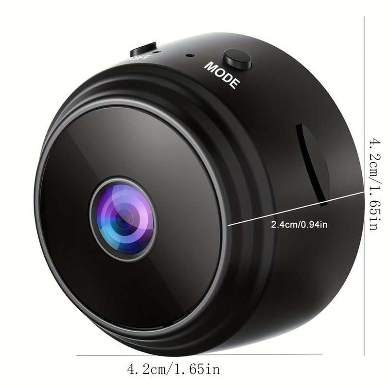 1pc Compact 2.4Ghz Wifi Wireless Security Camera Black Indoor Outdoor Surveillance Remote Monitoring Home Assistant Mobile App View - Image 2