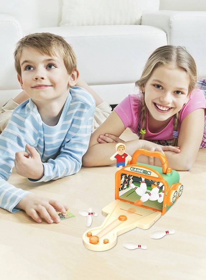 GROIC 2-In-1 Table Top Board Game Mini Bowling & Football Toy, Arcade Desktop Shooting Alley Office Desk Stress Relief Gadgets Small Finger Toys Sports Tabletop  - Image 5
