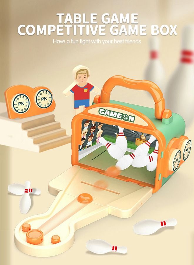 GROIC 2-In-1 Table Top Board Game Mini Bowling & Football Toy, Arcade Desktop Shooting Alley Office Desk Stress Relief Gadgets Small Finger Toys Sports Tabletop  - Image 3