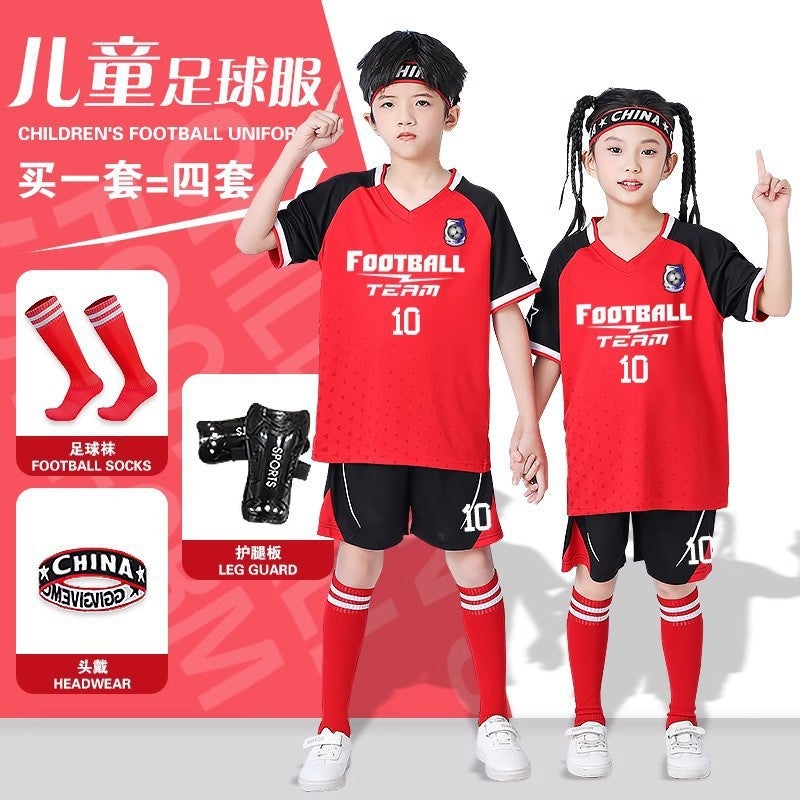 Children'S Football Clothes Suit Boys And Girls Summer Short-Sleeved Primary School Students Football Training Clothes Printed Jersey Team Clothes - Image 5