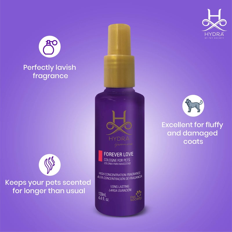 Hydra Forever Love Cologne for Pets - Long-Lasting Rose Scent Spray for Dogs and Cats, 130 ml - Controls Wet Dog Smell, Refreshes Coat Between Baths, Ideal for Daily Grooming - Image 3