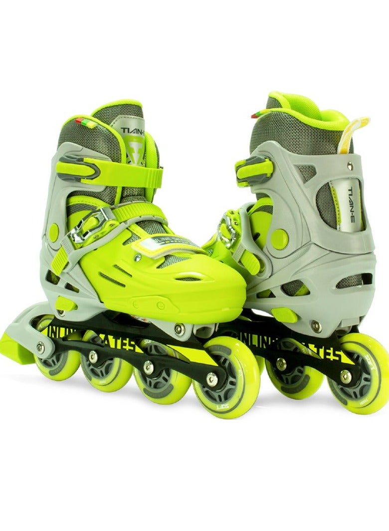 OVERS Teenager Adjustable Inline Skates Shoes with Luminous Lights Complete Set with Helmet and Protective Gear - Image 3