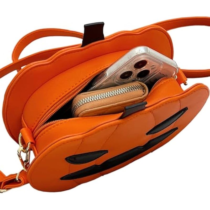 Girls  Pumpkin Purse Crossbody PU Leather Upgrade Pumpkin Purse for Women - Image 5