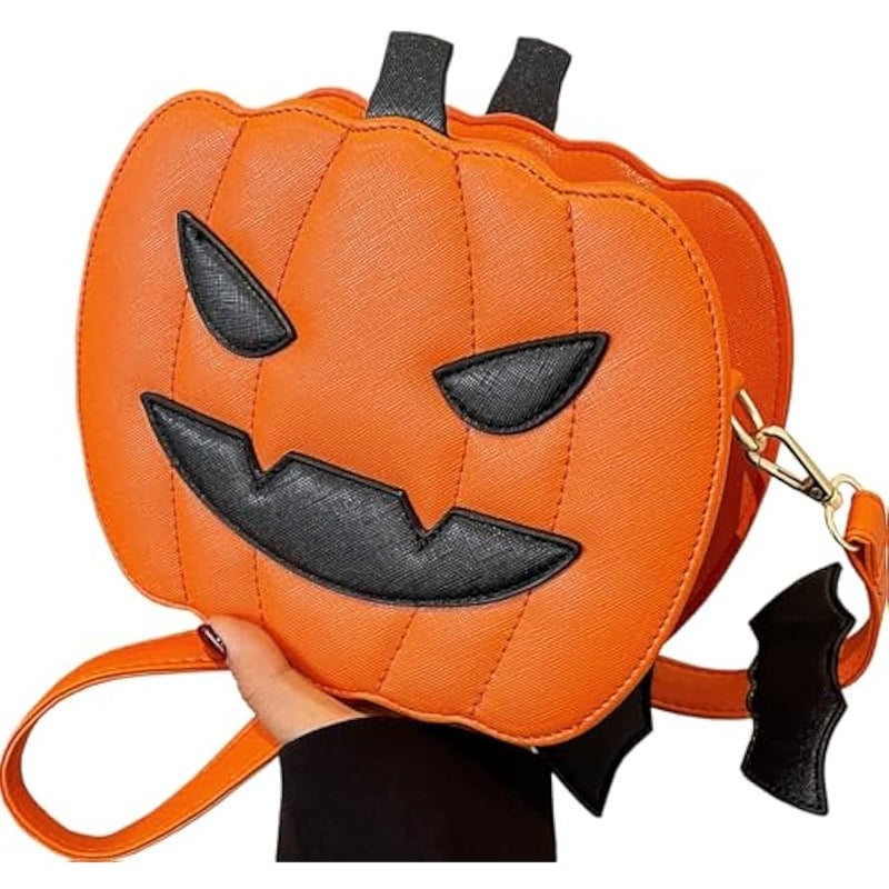 Girls  Pumpkin Purse Crossbody PU Leather Upgrade Pumpkin Purse for Women - Image 2