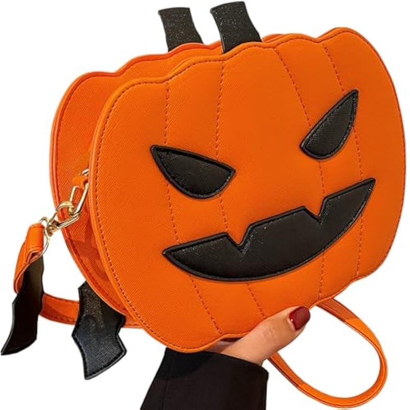 Girls  Pumpkin Purse Crossbody PU Leather Upgrade Pumpkin Purse for Women - Image 3