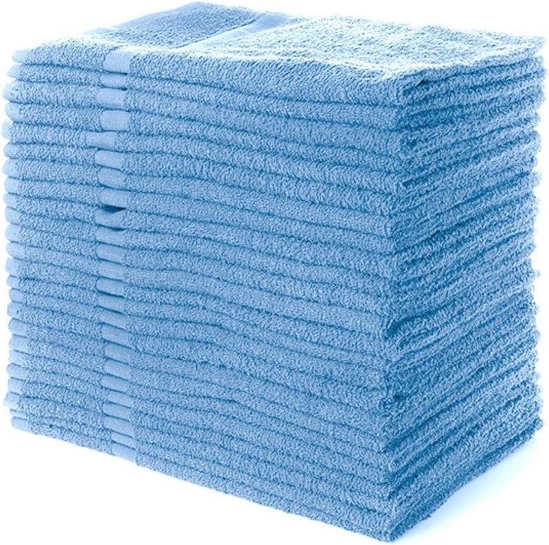 Simpli-Magic Cotton Hand Towels  16""x27""  12 Pack  Blue - Image 1