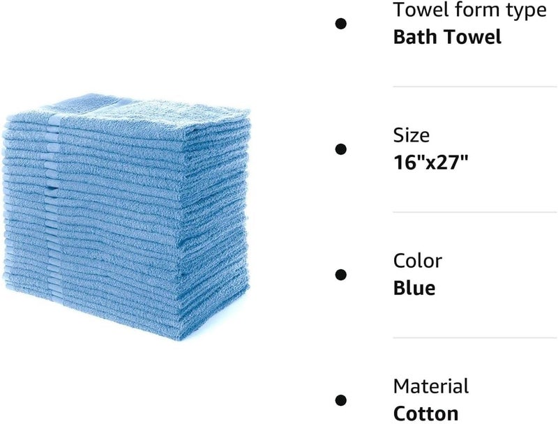 Simpli-Magic Cotton Hand Towels  16""x27""  12 Pack  Blue - Image 3