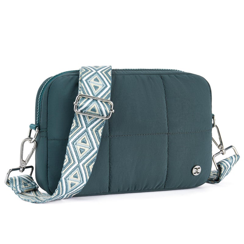 Telena Crossbody Bags for Women Crossbody Purse Lightweight Puffer Shoulder Bag for Travel Green - Image 1