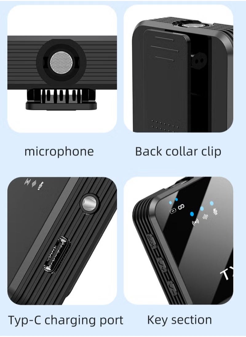 ULHYC - Wireless Lavalier Microphone Douyin Live Broadcast Mobile Video Recording 2.4G Noise Reduction Mini Microphone Live Video Recording Vlog Interview Online Classroom - Image 1