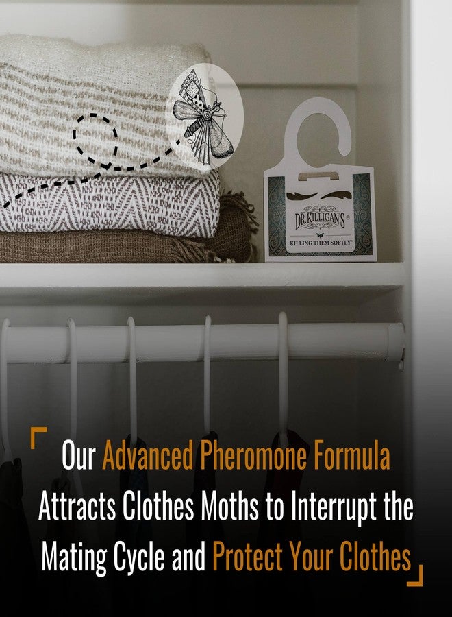 Dr. Killigan's Premium Double Potent Clothing Moth Traps with Pheromones Prime - Organic Trap with Lure for Clothes Closets & Carpet - Case Making & Web Spinning Moth Prevention (20 Pack, White) - Image 3