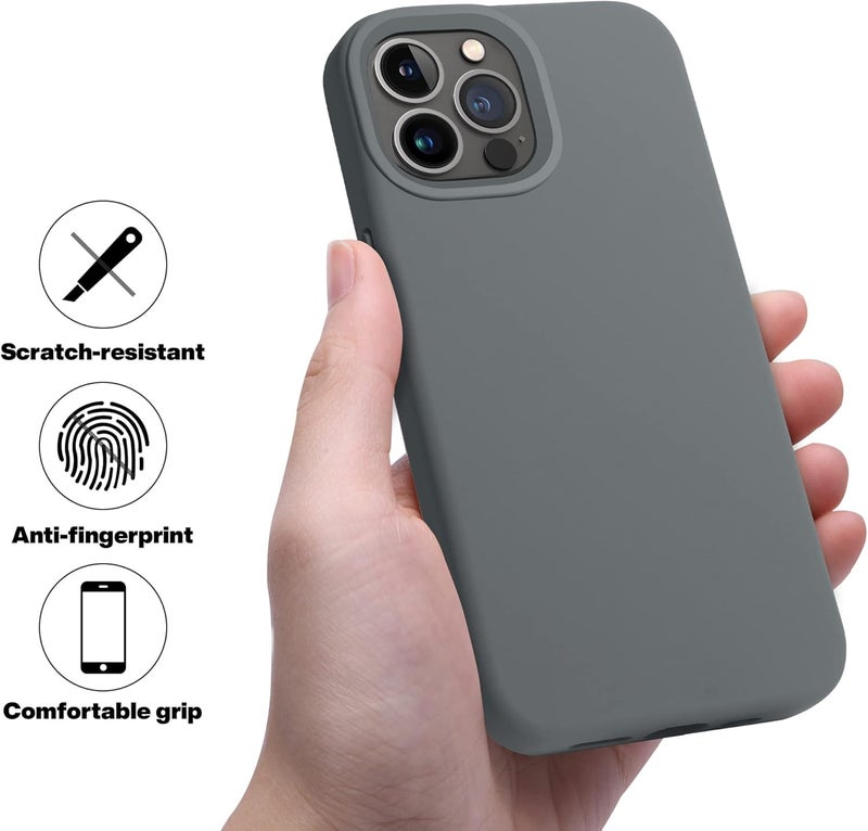 اوتوفلاي حافظة لـ iPhone 13 Pro Max [متوافقة مع MagSafe] حافظة هاتف سيليكون مقاوم للصدمات رفيعة ونحيفة كاملة الجسم لـ iPhone 13 Pro Max 6.7 بوصة (رمادي فضائي) - Image 3