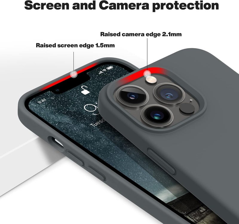 اوتوفلاي حافظة لـ iPhone 13 Pro Max [متوافقة مع MagSafe] حافظة هاتف سيليكون مقاوم للصدمات رفيعة ونحيفة كاملة الجسم لـ iPhone 13 Pro Max 6.7 بوصة (رمادي فضائي) - Image 5