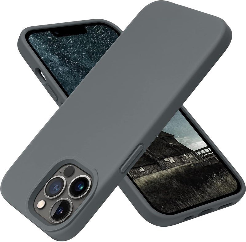 اوتوفلاي حافظة لـ iPhone 13 Pro Max [متوافقة مع MagSafe] حافظة هاتف سيليكون مقاوم للصدمات رفيعة ونحيفة كاملة الجسم لـ iPhone 13 Pro Max 6.7 بوصة (رمادي فضائي) - Image 1
