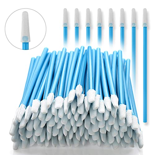 AAwipes Cleanroom Swabs Pointed Tips (100 pcs, 73mm Length, 3.2mm Head Width, Blue) Multi-Purpose Cleaning Swab Sticks with Lint-Free Microfiber Tips for Inkjet Printer, Craft, Camera, Lens (A756A) - Image 1