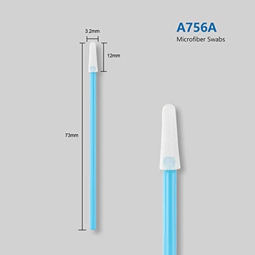 AAwipes Cleanroom Swabs Pointed Tips (100 pcs, 73mm Length, 3.2mm Head Width, Blue) Multi-Purpose Cleaning Swab Sticks with Lint-Free Microfiber Tips for Inkjet Printer, Craft, Camera, Lens (A756A) - Image 2