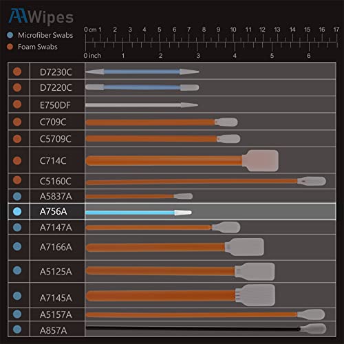 AAwipes Cleanroom Swabs Pointed Tips (100 pcs, 73mm Length, 3.2mm Head Width, Blue) Multi-Purpose Cleaning Swab Sticks with Lint-Free Microfiber Tips for Inkjet Printer, Craft, Camera, Lens (A756A) - Image 3