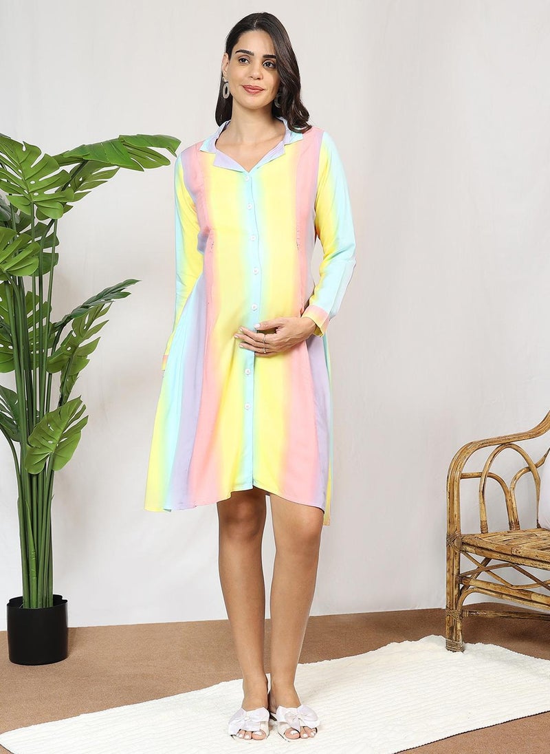 TUMMY Rainbow Shirt Dress - Image 1