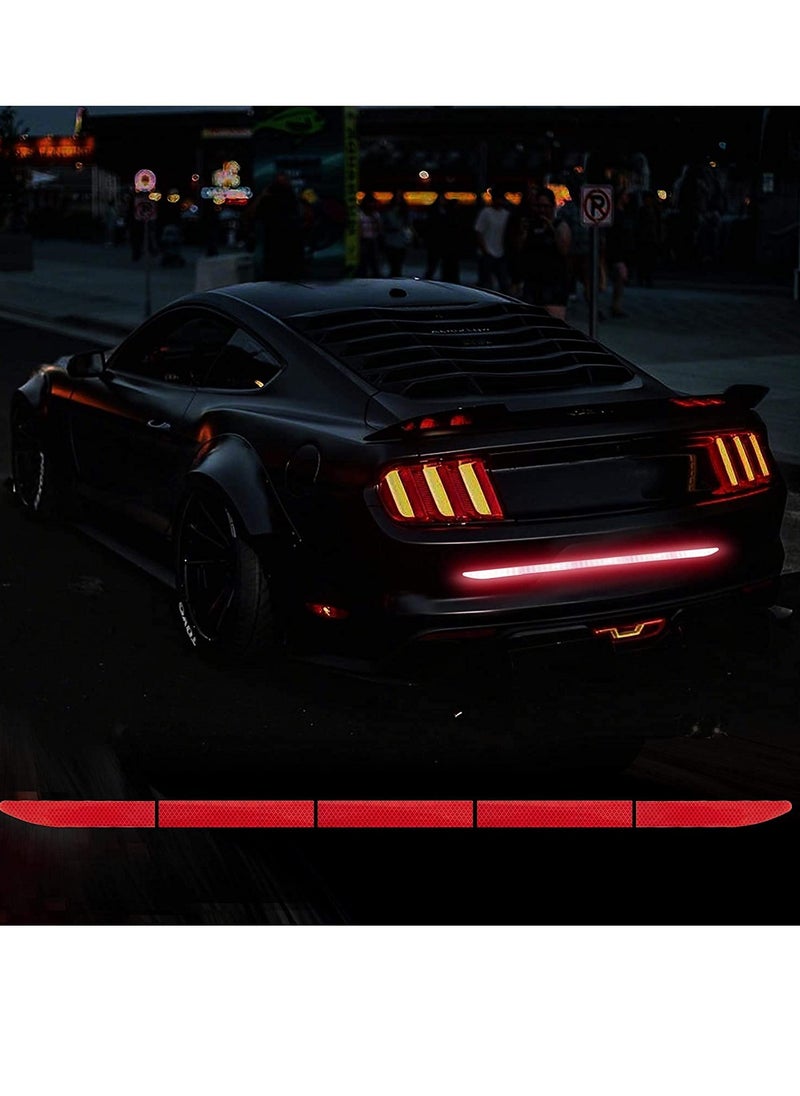SYOSI - Strong Reflective Stripe Stickers High-Intensity Night Visibility Reflective Decal Universal Safety Warning Diamond Grade Waterproof Self Adhesive for Car Trunk 35.2'' (Red) - Image 1