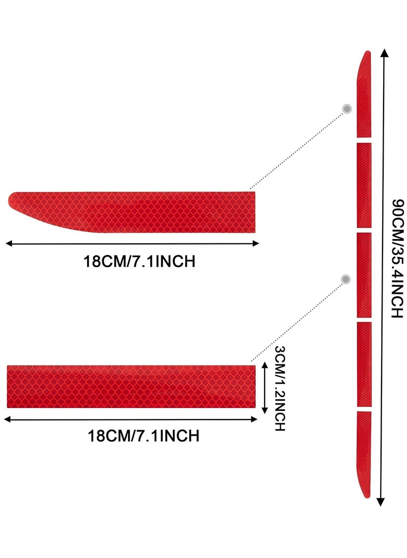 SYOSI - Strong Reflective Stripe Stickers High-Intensity Night Visibility Reflective Decal Universal Safety Warning Diamond Grade Waterproof Self Adhesive for Car Trunk 35.2'' (Red) - Image 1