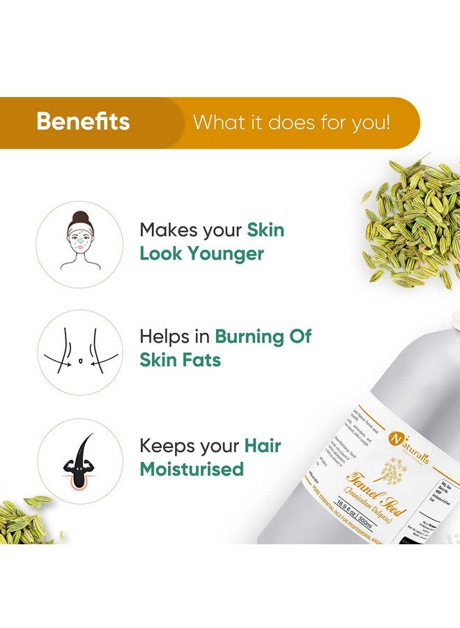 نيتشوراليس زيت بذور الشمر العطري من Naturalis Essence of Nature، طبيعي وذو درجة علاجية للعناية بالبشرة ومكافحة الشيخوخة ونمو الشعر - 500 مل - Image 3