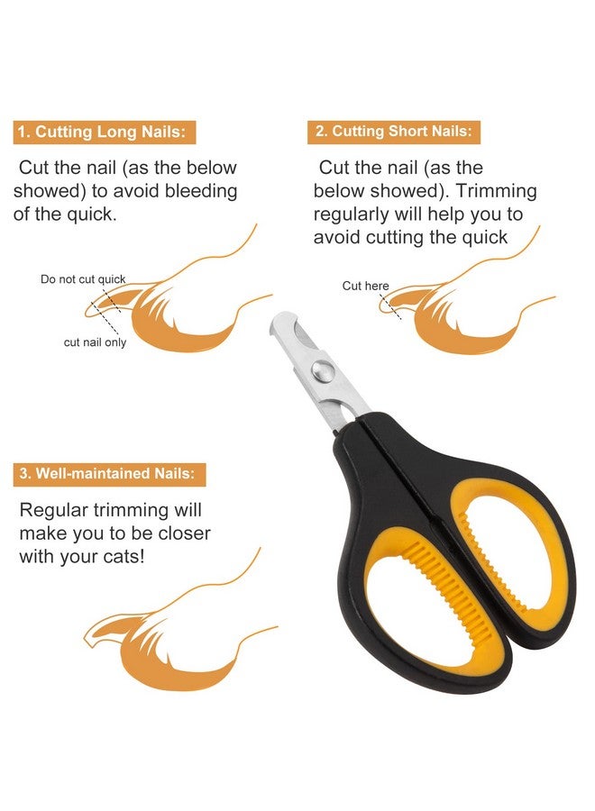 جكسكول مقص أظافر القطط، مقص أظافر الكلاب الفاخر، مقص أظافر الحيوانات الأليفة بمخالب القطط، أداة احترافية مريحة مضادة للانزلاق للعناية بالحيوانات الصغيرة للقطط الصغيرة والجراء والطيور والقنافذ والأرانب والهامستر - Image 3
