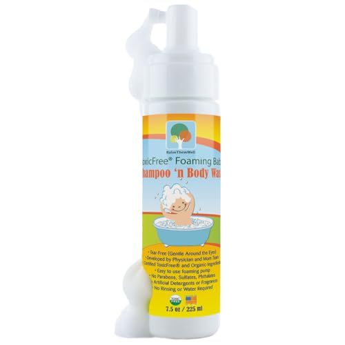 Raise Them Well ToxicFree® Foaming Baby Shampoo & Body Wash – 7.5 fl oz | Gentle, Tear-Free, Unscented Baby Wash for Newborns & Kids | Organic, Hypoallergenic, Sulfate-Free, Paraben-Free - Image 1