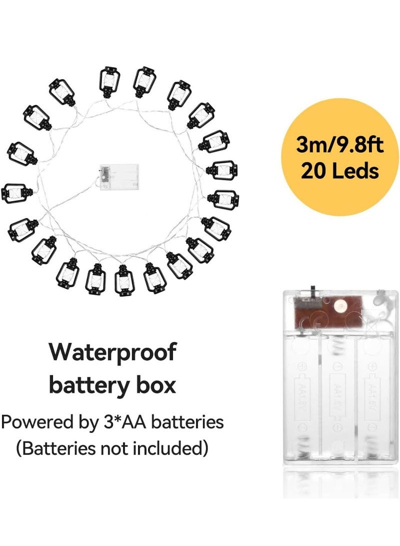 جايزهو 3 متر/20 أضواء ليد رمضان بطارية تعمل فانوس الكيروسين الجنية ضوء مقاوم للماء لعيد مبارك رمضان عيد الميلاد هالوين الزفاف الباحة حديقة زينة الحفلات - Image 2