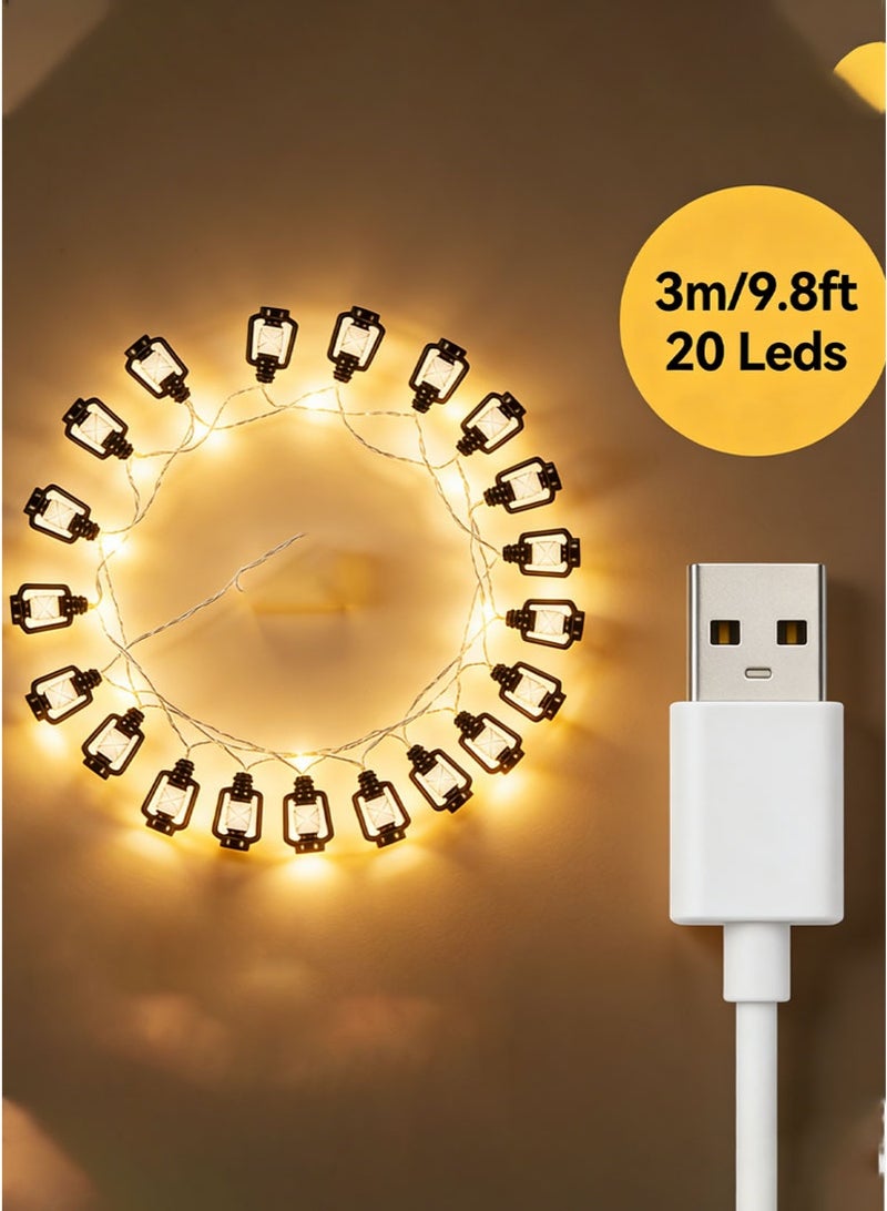 أضواء رمضان ، 3 متر 20 ليد أضواء الزخرفية ، أوسب بالطاقة الجنية ضوء مثالية لرمضان ، عيد ، والمهرجان الإسلامي ديكور المنزل والحديقة - view 3